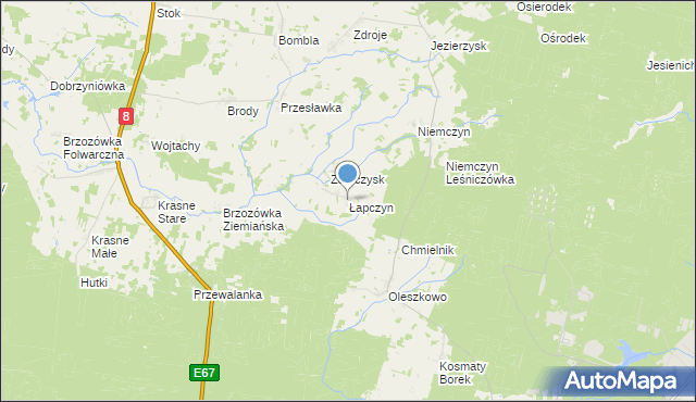 mapa Łapczyn, Łapczyn na mapie Targeo